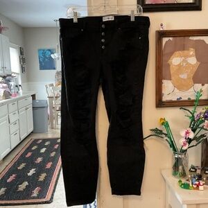 Daisy Black Skinny High-Rise Jeans with Button Fly